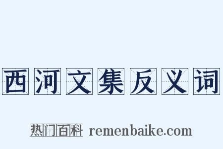 西河文集反义词是什么意思的图片